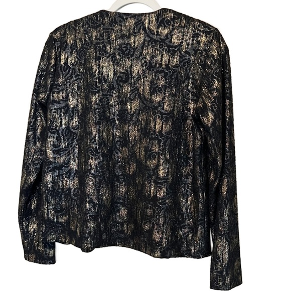 Bobeau Women’s Size Small Open Gold On Black Blazer Jacket - Picture 2 of 10